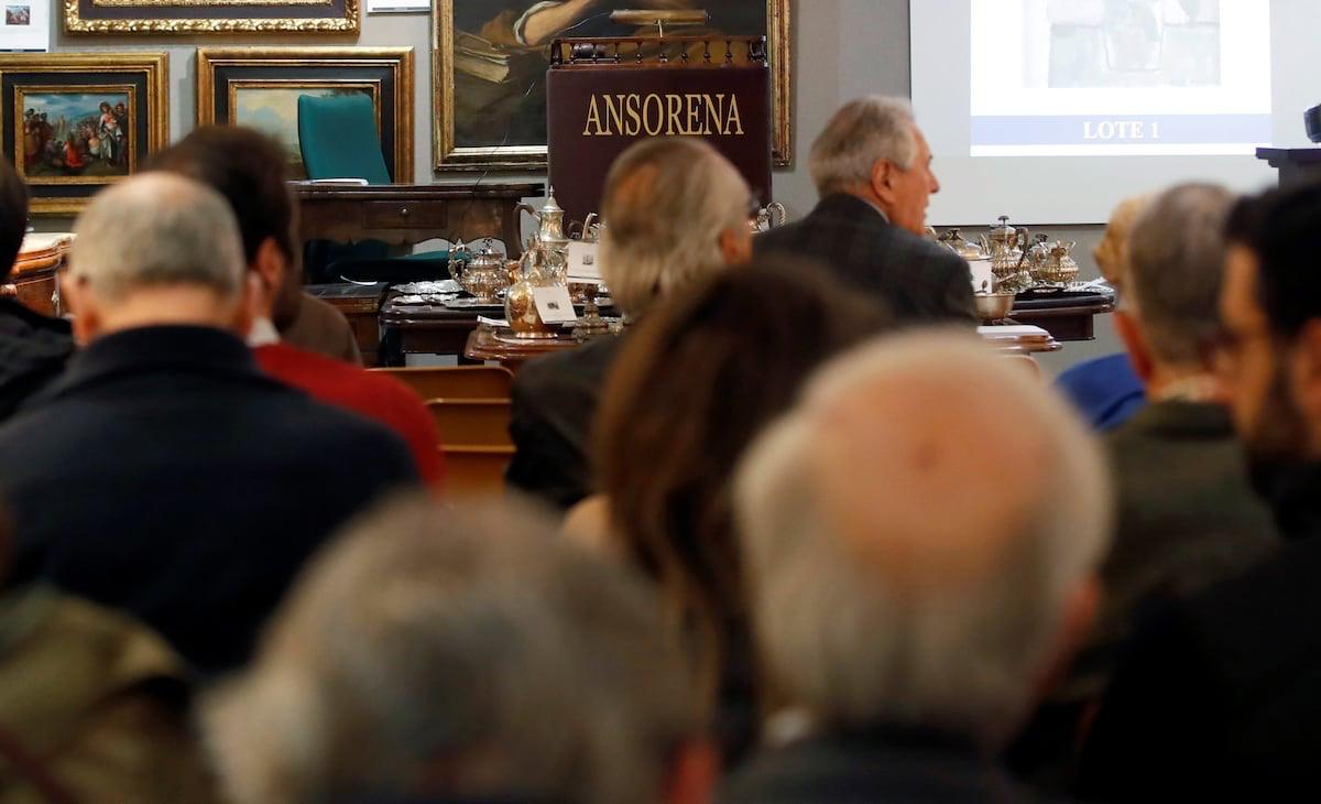 Sala de subastas Ansorena durante una subasta